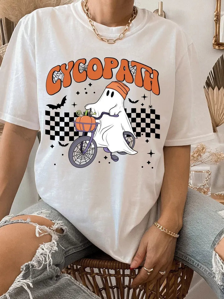Cycopath PNG-Halloween Sublimation Digital Design Download-bicycle png, ghost png, spooky season png, vintage png, trendy halloween png