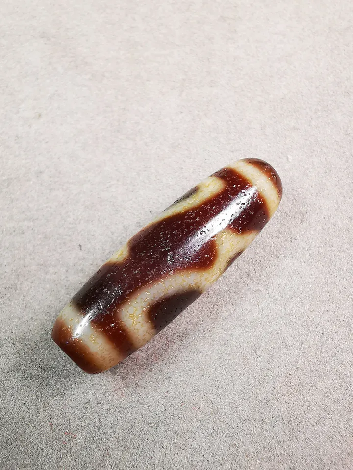 Gandhanra Tibetan Kubera Dzi Bead,Tibetan Chung,God of Wealth Amulet,Small Size 35*11 mm