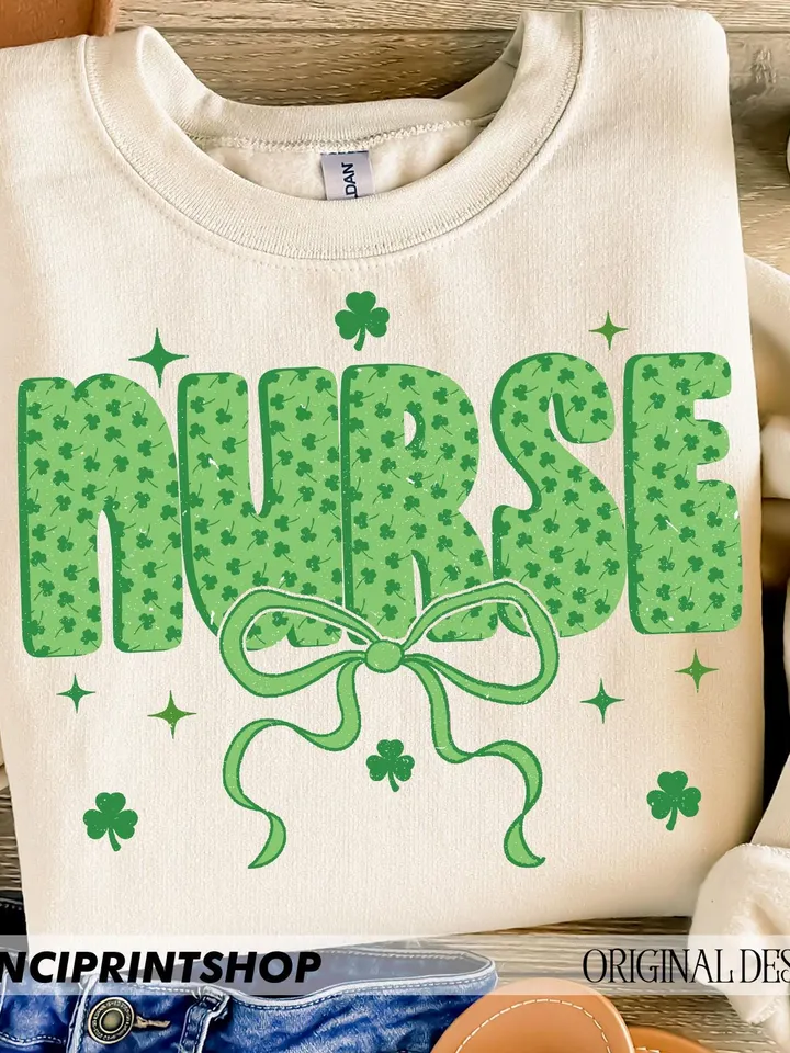 Retro Nurse St Patricks Day PNG, Nurse St Patricks Day PNG, Lucky Shamrock png, St Patricks Nurse png, Retro St Patricks, Gift for nurse,png