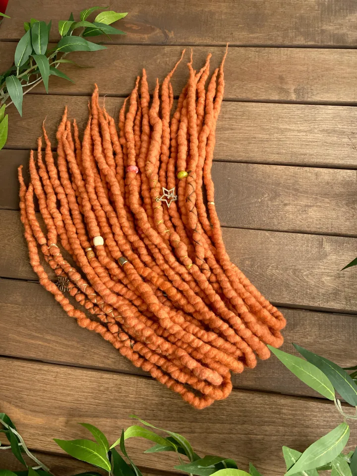 Ginger Wool De dreadlocks ready to ship