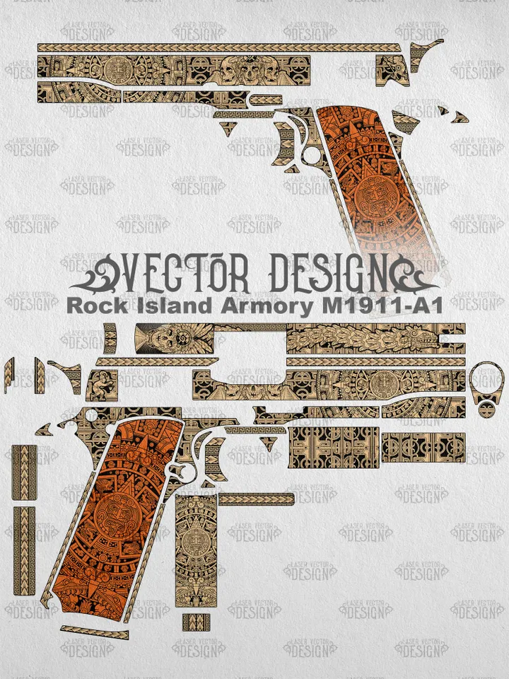 VECTOR DESIGN Rock Island Armory M1911-A1 FS Aztec calendar