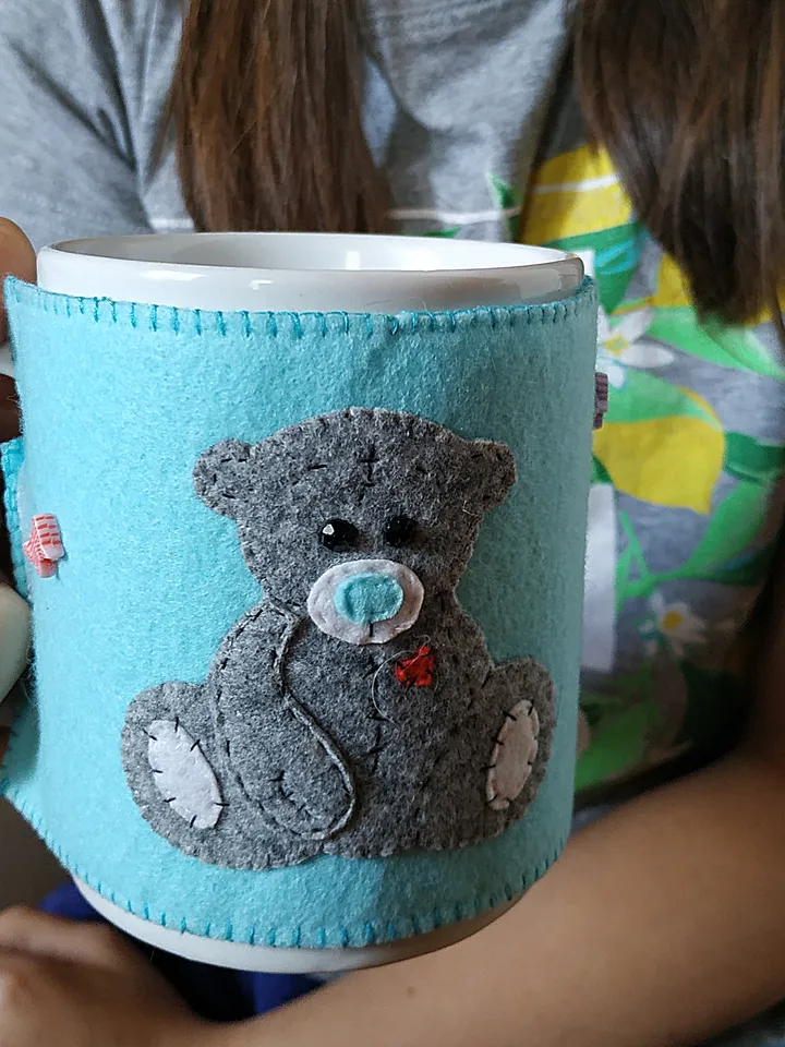 Felt pattern, Valentines day gift, Valentine day pattern, coffee cozy pattern, cup cozy pattern, felt sewing pattern, Felt teddy bear, Valentine felt décor, Valentine heart gift, Valentine ornament, gifts for her, gifts for him