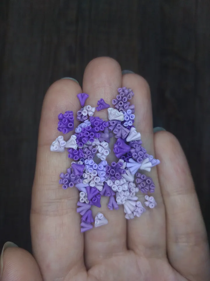 Set of miniature corals shades of violet, tiny corals for diorama, dollhouse or resin art