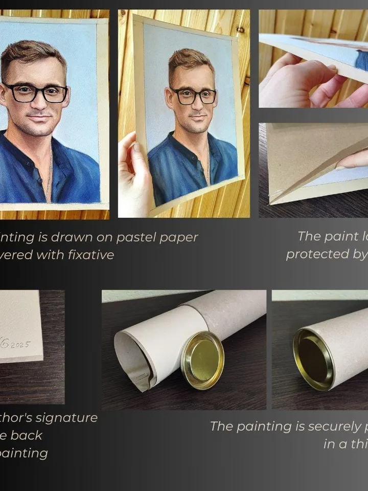 Portrait Painting in pastels | Hand drawn portraits from photos | Custom pastel portrait | Pastel Portrait From Photo