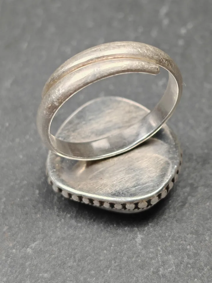 Gandhanra Unique Handmade Tibetan Silver Ring | Random Sahpe Amber Ring | Adjustable Size | Protection Jewelry