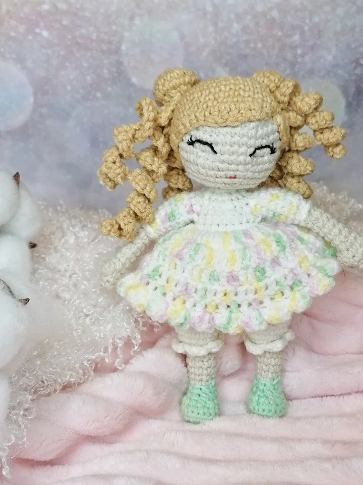 PDF Crochet Pattern Sleeping Baby Doll, Amigurumi Doll Pattern, Cute Handmade Crochet Doll, DIY Baby Doll Gift, Eco-Friendly Handmade Toy