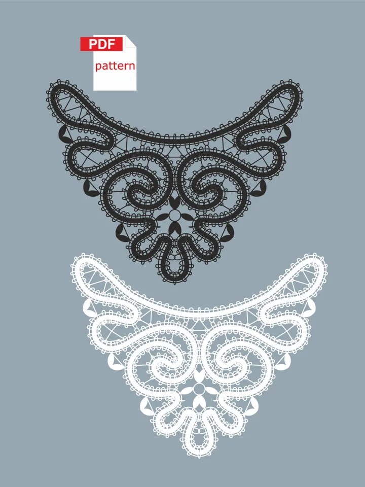 Bobbin lace Decor pattern Insert Lace accessory Printable PDF pattern