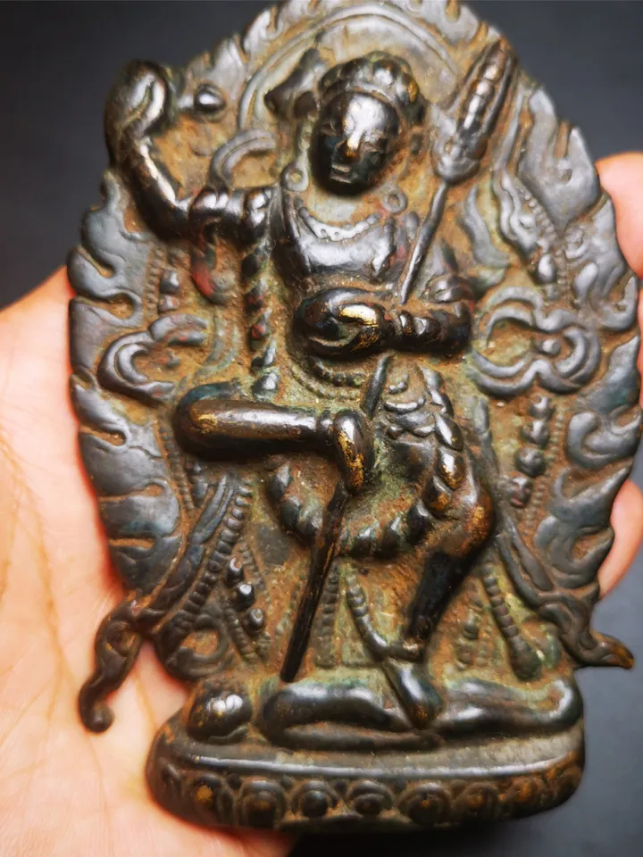 Gandhanra Acient Tibetan Buddhist Statue,Troma Nagmo,krodikali, the Black Wrathful Mother,100 Years Old