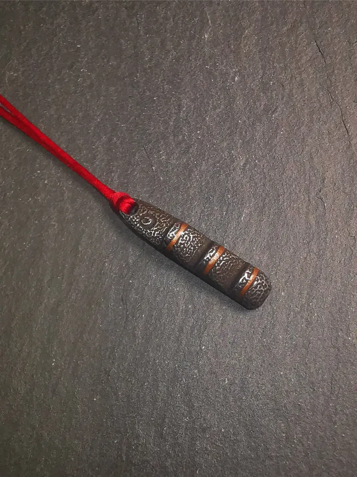 Gandhanra Handmade Tibetan Amulet Pendant,Tibetan Ladder of Heaven, Made of Cold Iron,1.38"