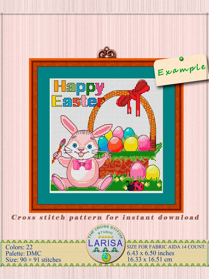 Happy Easter Cross Stitch Pattern | Easter Bunny