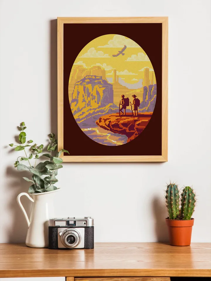 Zion national park cross stitch pattern download PDF Monument Valley cross stitch Arizona Utah cross stitch modern Adventure awaits #L22
