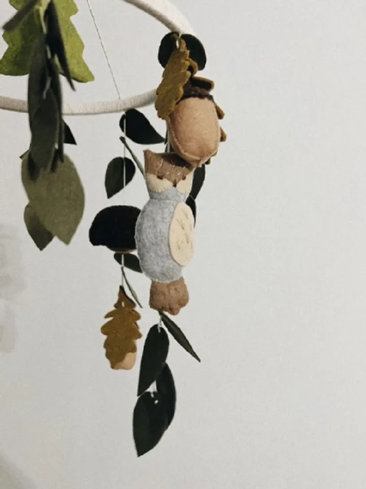 Mobile baby nursery decor woodland, forest deer crib mobile, expecting mom gift