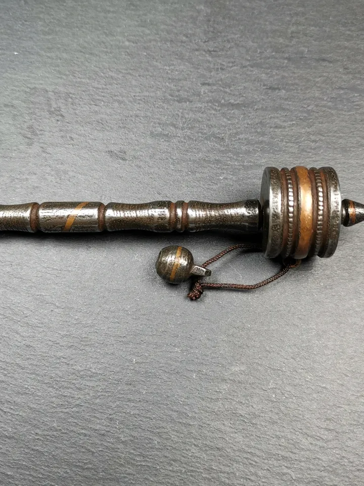 Gandhanra Handmade Tibetan Handheld Prayer Wheel,Mani Wheel,Small Size 13cm