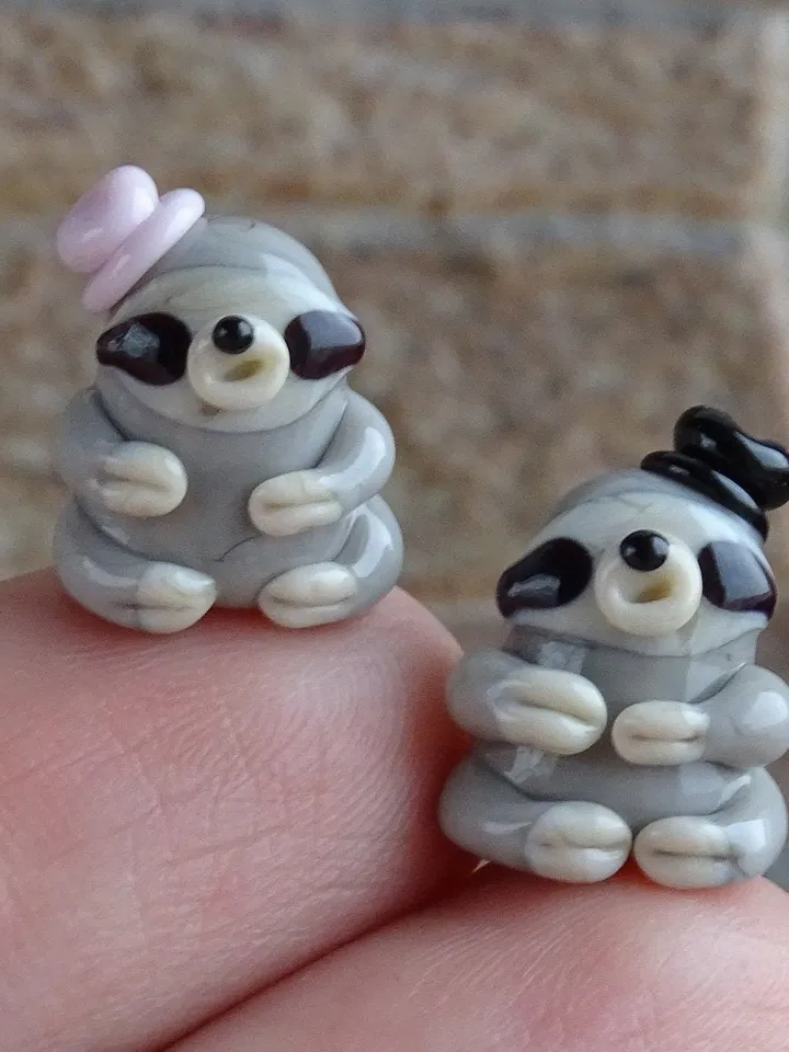 SLOTH GIFTS Sloth figurine Sloth ornament I love you Engagement ornament Couples ornament Baby sloth Glass sloth tiny
