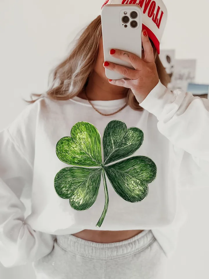 Shamrock Png, St. Patrick’s Day Clover Design, Green Shamrock PNG, St. Paddy’s Day Sublimation PNG, Irish Clover Art, Trendy T-Shirt Design