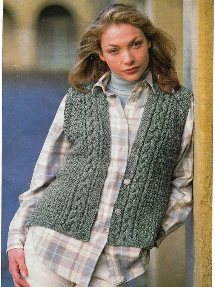 Waistcoat pattern pdf, waistcoat knitting pattern, women ladies vest pattern instant download