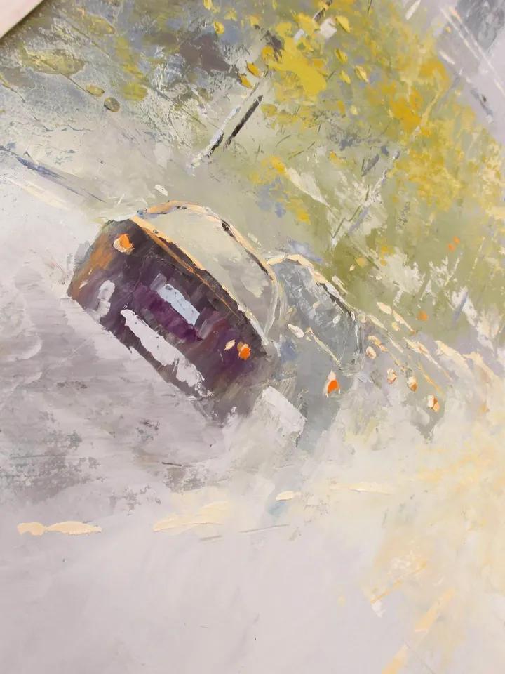 Original Oil Painting "SUMMER CITY" San Francisco Painting on Canvas Modern City Original Art by "Walperion Paintings"
