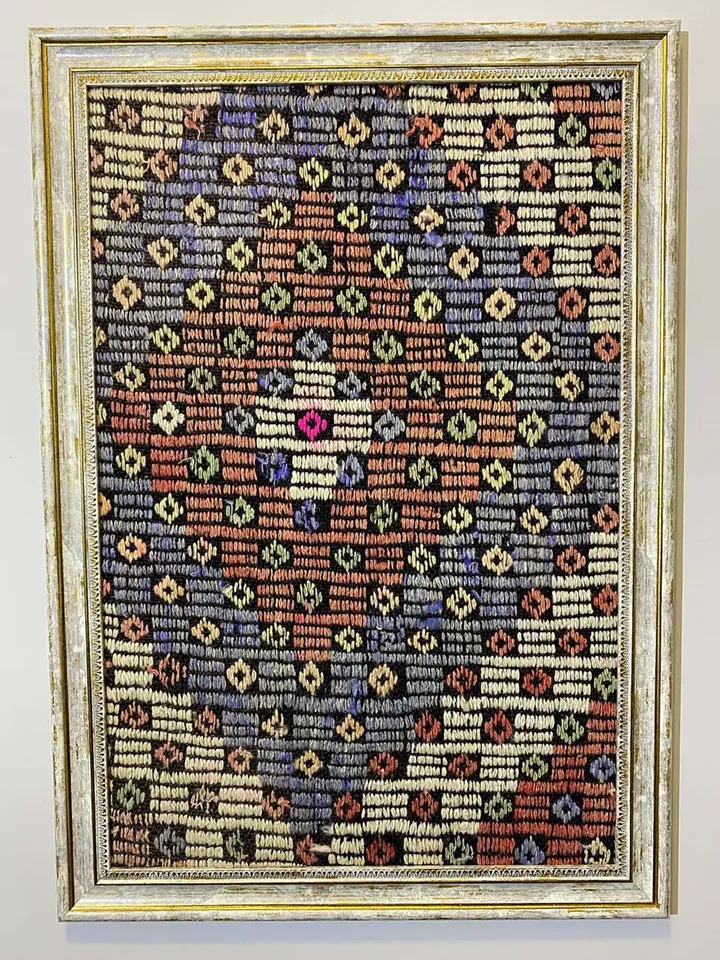 Vintage wall kilim art, unique hand-woven woolen kilim on the wall, home decor , 50x70 cm