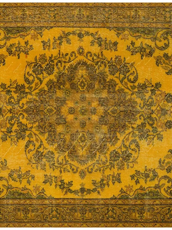 Turkish Rug, Yellow area rug for living room , Home decor, Bohemian Kilim, 5,1 x 9,3 ft