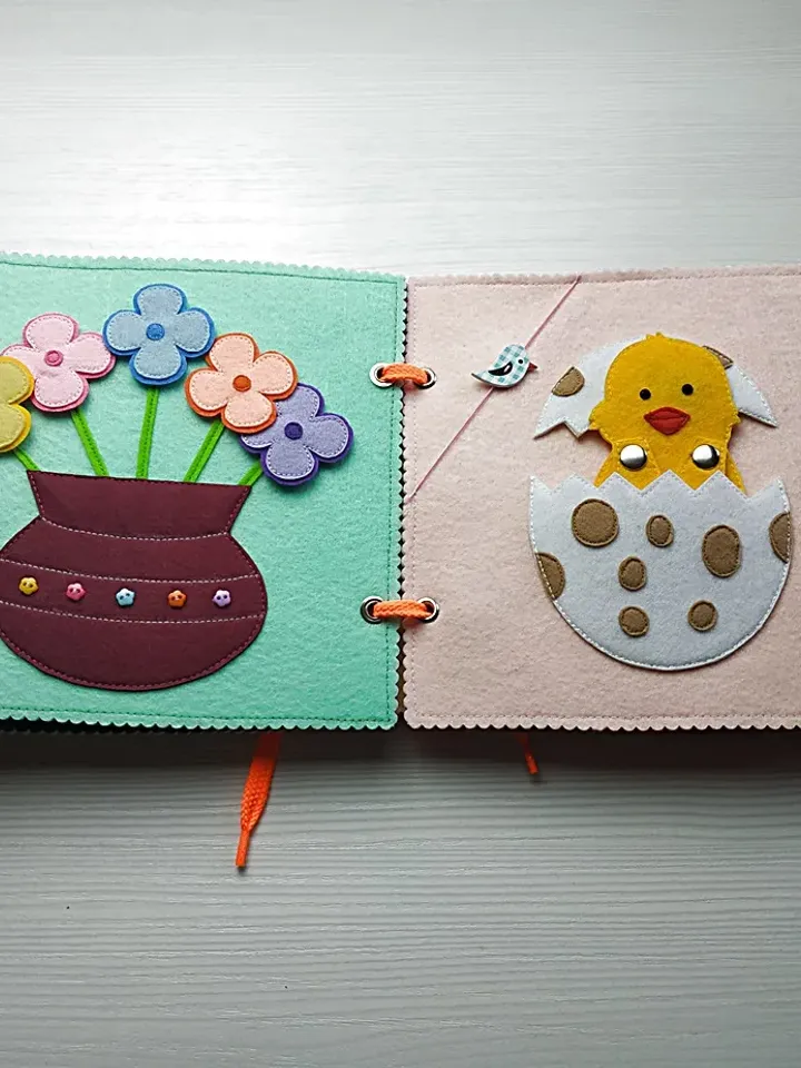 Quiet book toddler, Montessori quiet busy book, Sensory baby toy, Travel activity toy, Animals quiet book dollhouse