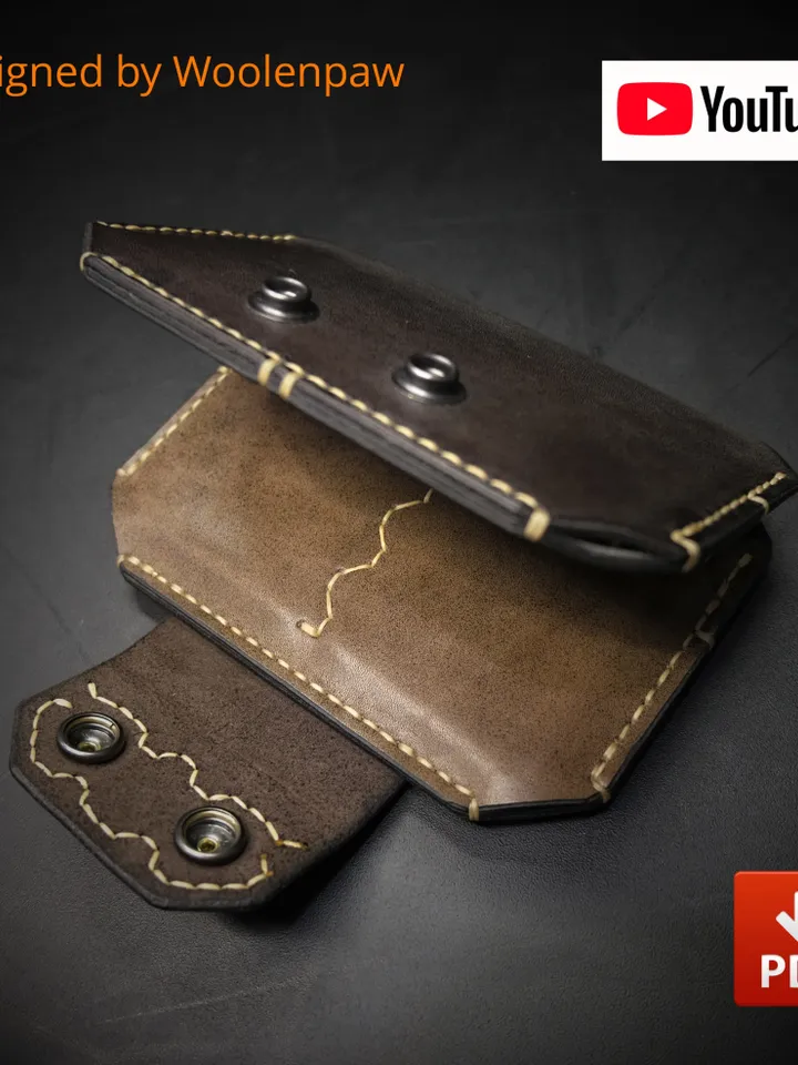 Leather pattern - pasport wallet "FUTURE" + video tutorial.PW7