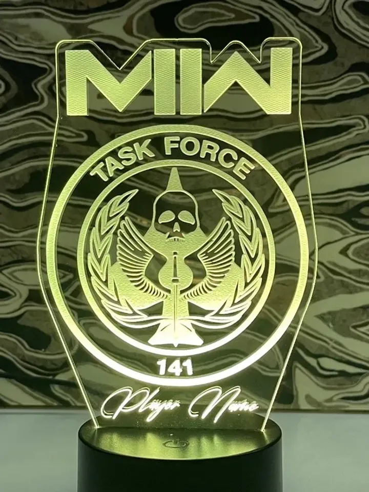 Modern Warfare 2 Call Of Duty MWII Customizable Clan Gamer Tag Acrylic RGB LED Novelty Sign