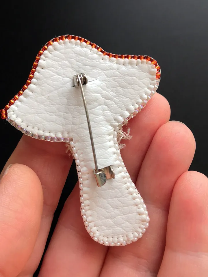 Fly Agaric Brooch Mushroom Brooch beaded brooch