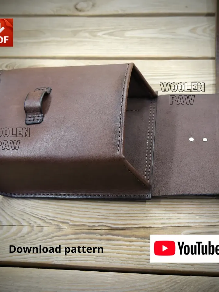 PDF download template to make a leather belt pouch! BG-9