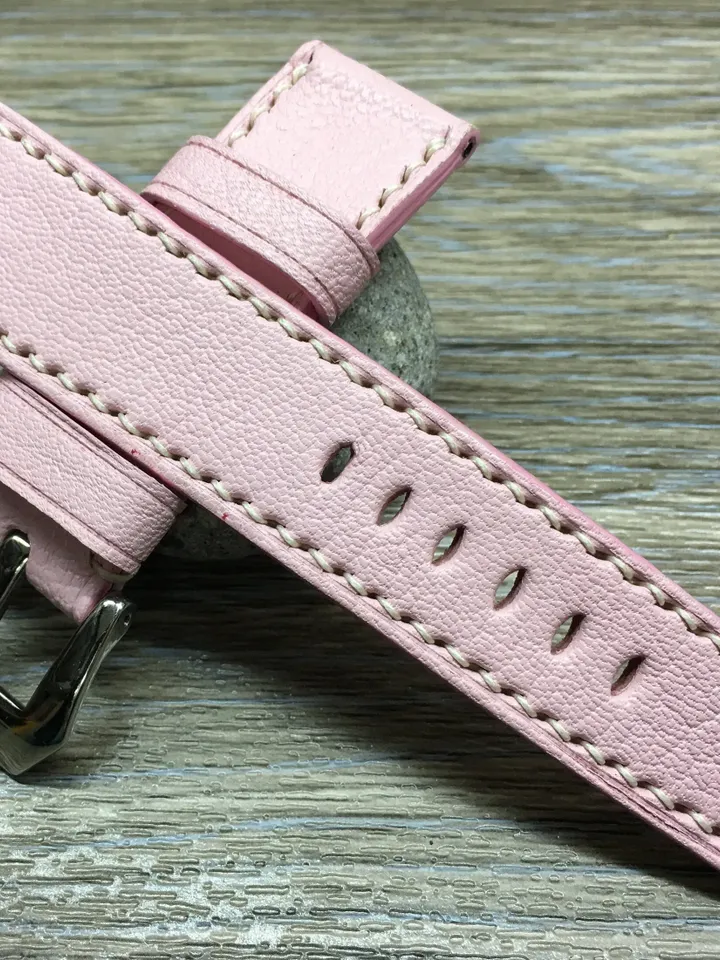 Leather watch band, leather watch strap, 24mm watch strap, Pink watch band, 24mm watch band, 26mm strap, watch band, FREE SHIPPING
