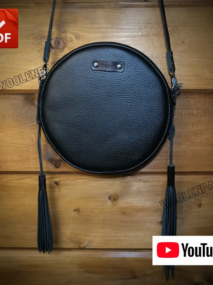 Lady's round bag - PDF leather pattern. BG21