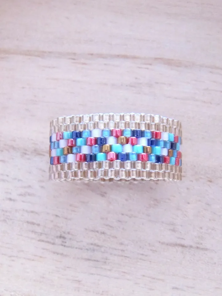 Miyuki ring, Peyote ring, Antialergic ring Miyuki gift for woman, confortable ring miyuki