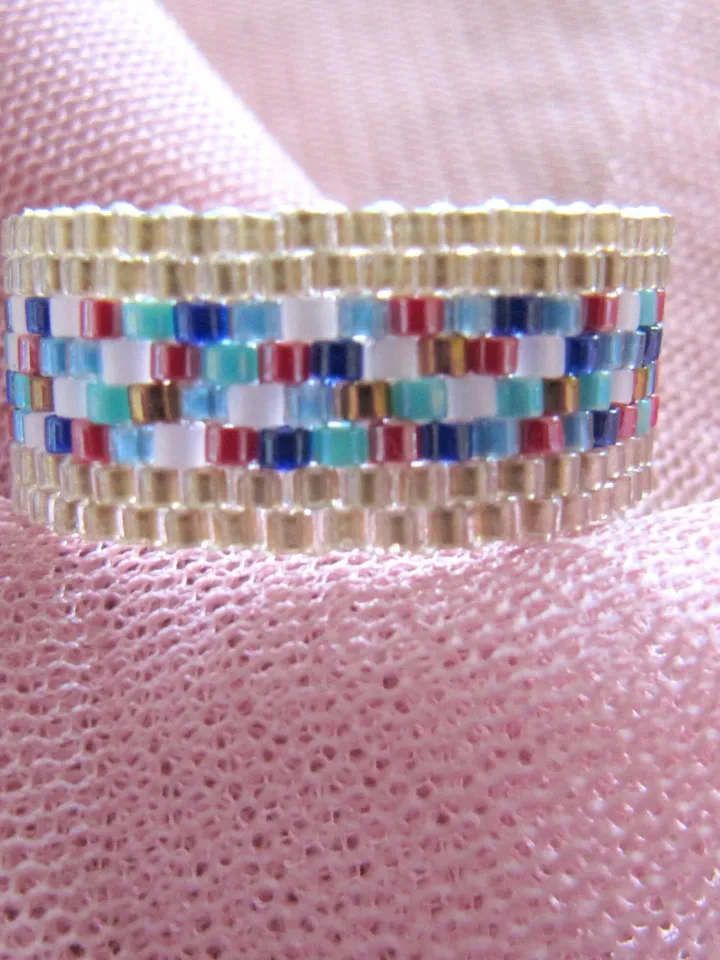 Miyuki ring, Peyote ring, Antialergic ring Miyuki gift for woman, confortable ring miyuki