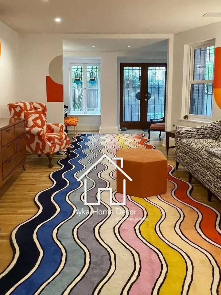 Ayka Ribo Hand Tufted 100% Pure Woolen Area Rug For Hall Kitchen Living Room Bed Room Dining Room Kids Room Carpet / Modern Rug / Christmas