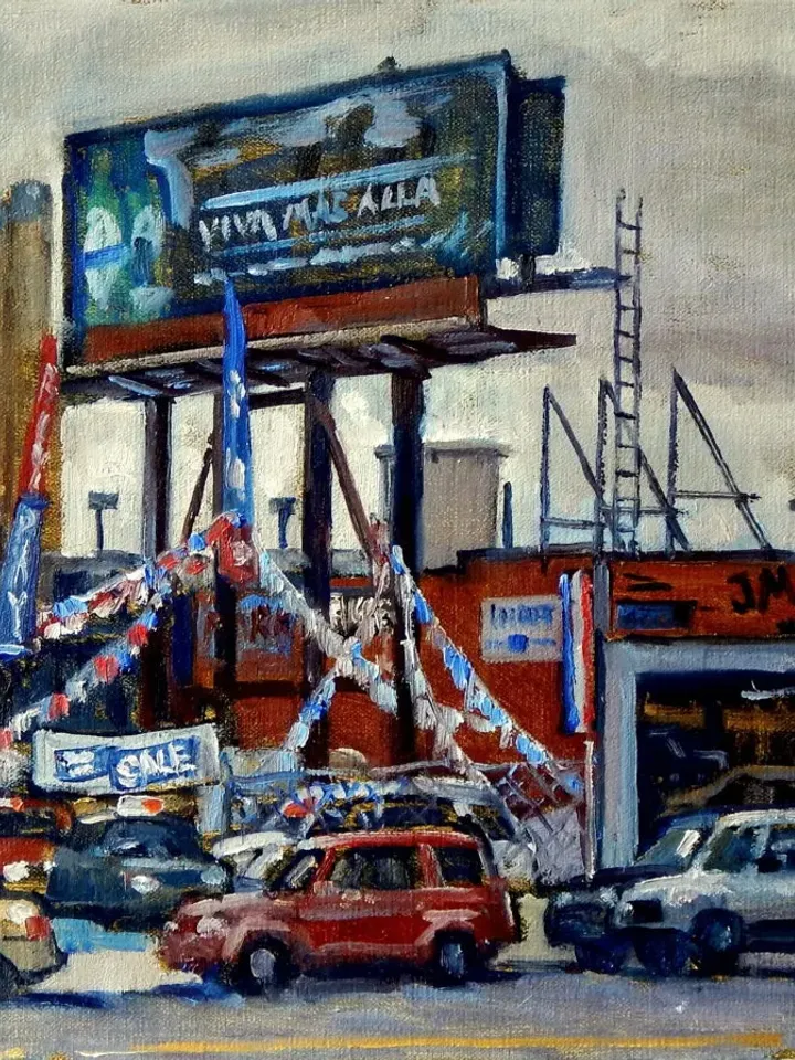 Original New York Cityscape Painting -From Broadway/Inwood NYC- 12x20 Oil on Linen, Urban Impressionist Landscape, Original Fine Art