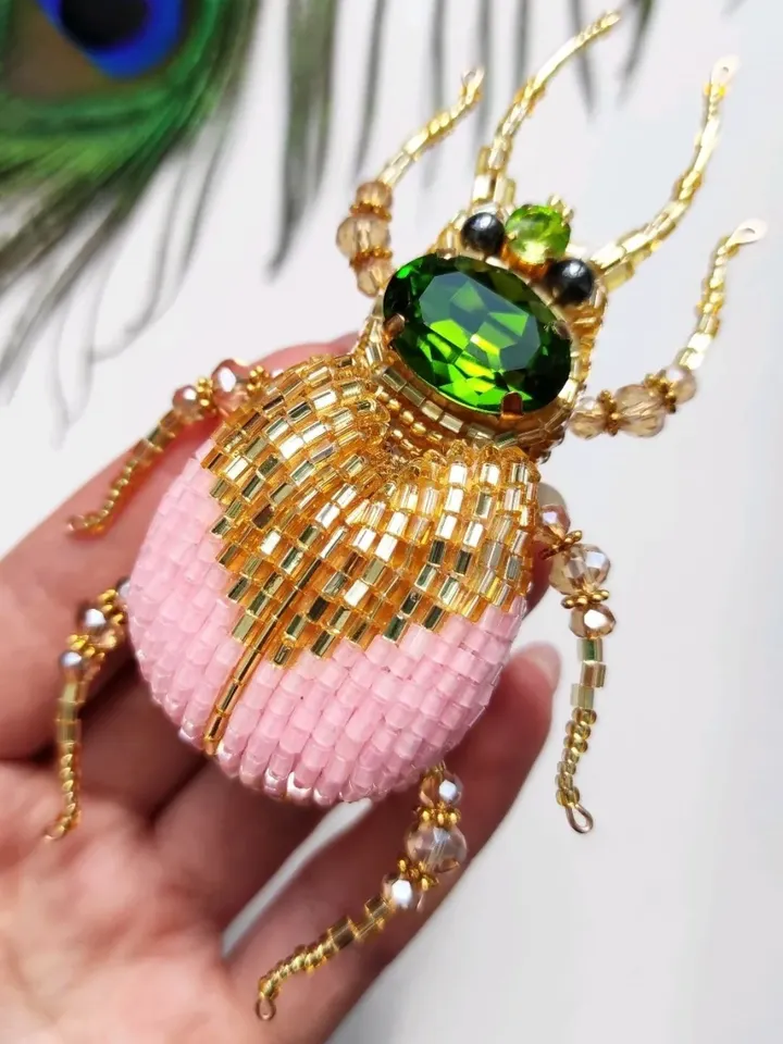 Beaded insect brooch, insect pin, mooth brooch, butterfly brooch, bug pin, bee brooch, bug brooch, insects, madam toto
