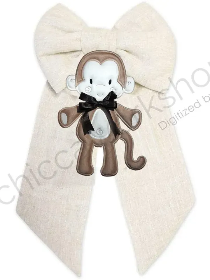 Scimmia Applique Imbottito - Ricamo a macchina con tutorial