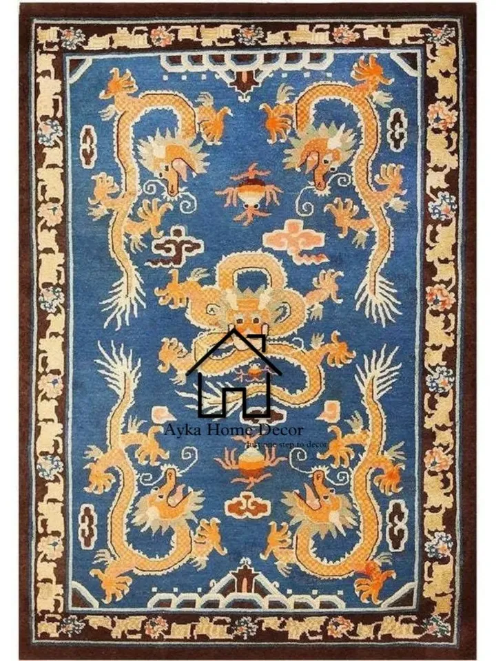 Ayka Vintage 100% Handmade Woolen Area Rug For Hall Kitchen Living Room Bed Room Bath Room Dining Room Kids Room Carpet / Christmas Gifts