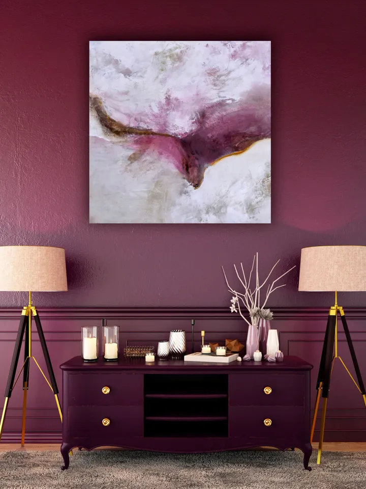 Extra Large Painting, Original Painting, Pink Abstract Art, Pink Painting, Landscape Painting, Abstract Landscape, Home decor, Acrylic Paint