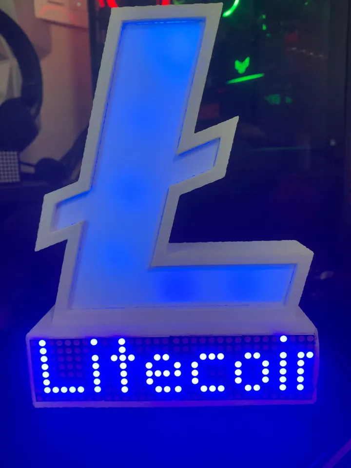 Litecoin Crypto Coin Price Ticker Display