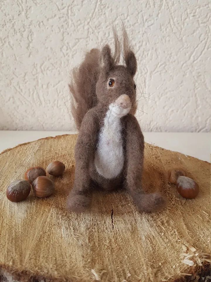 Felted unicorn, wool, brown, unicorn