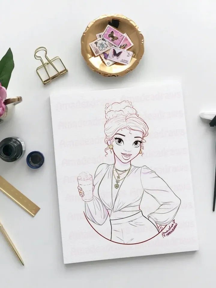 Modern Princesses Coloring Book - Volume 2/Digital/Instant Download