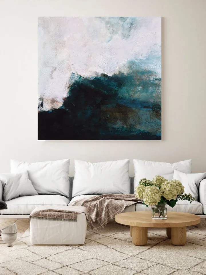 Emerald Painting, Emerald Green Wall Art, Emerald Abstract Art Canvas, Emerald Textured Painting,Square Emerald Abstract,Abstract Canvas Art