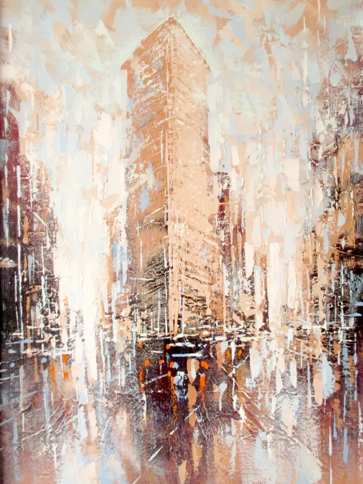 New York Triptych Painting ORIGINAL PAINTING ON CANVAS, Set of 3 Paintings by Walperion