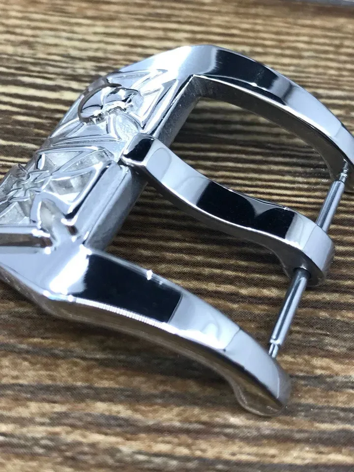 24mm Stainless Steel Watch Buckle with Skull Pattern, Leather Watch Strap Closure 26mm, Christmas Gift Ideas for Boyfriend