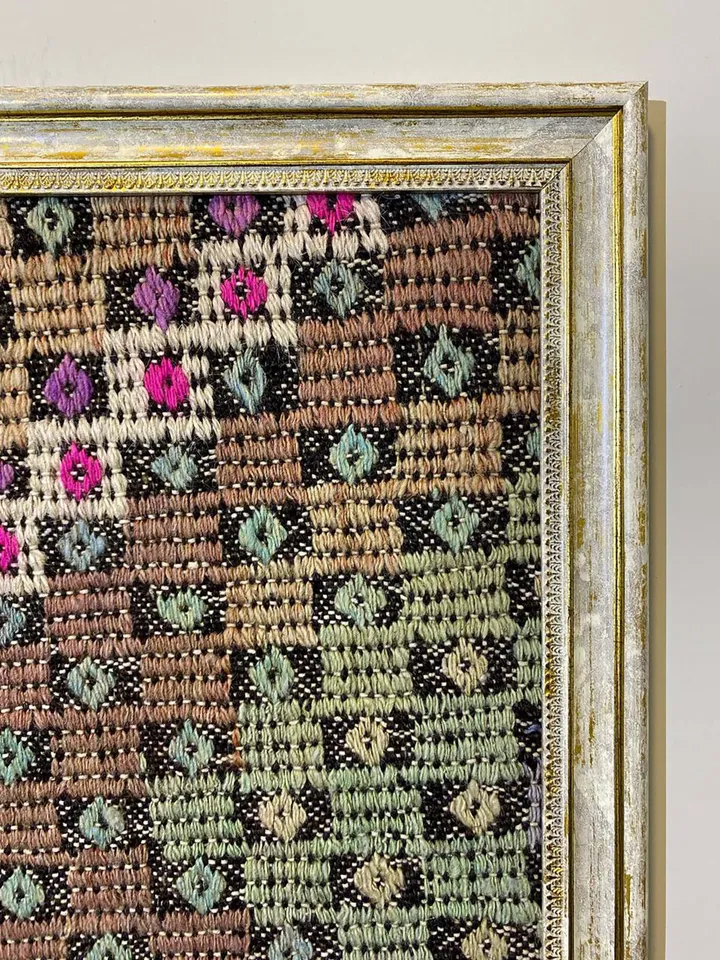 Vintage wall kilim art, unique hand-woven woolen kilim on the wall, home decor , 50x70 cm