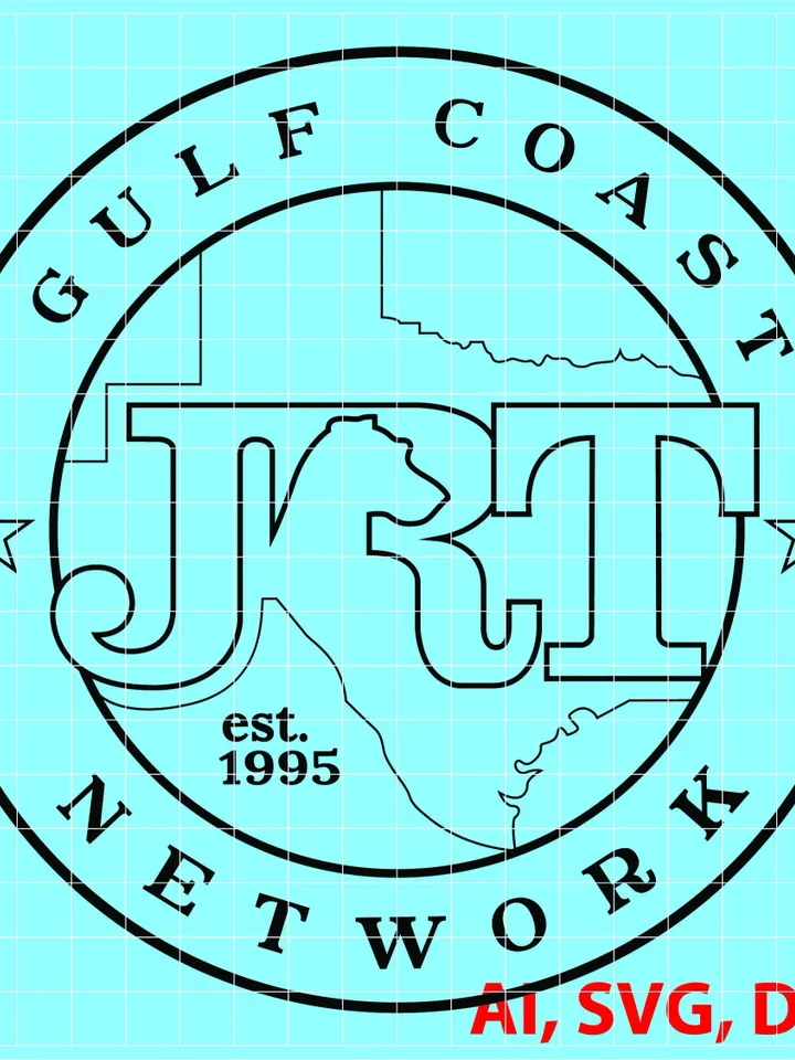 Gulf Coast Network Badge, Logo, Seal, Custom, Ai, Vector, SVG, DXF, PNG, Digital
