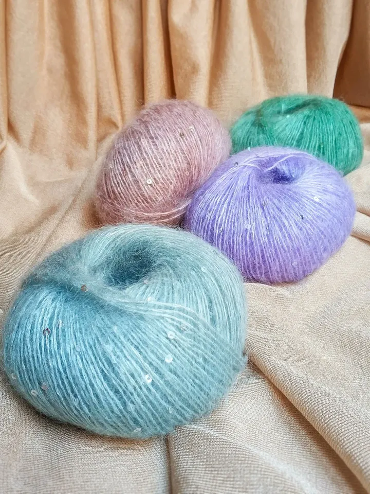 Sesia Bluebell Mohair blended Silk with sparkling sequins <MADE IN ITALIA>