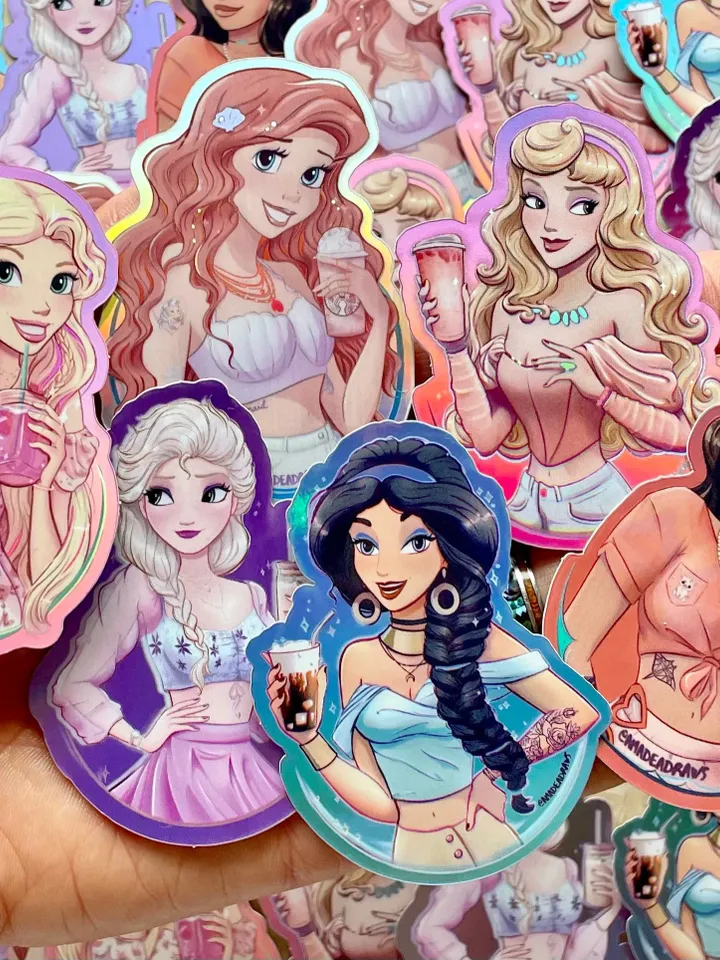 Mega Princess BUNDLE Matte Stickers and Art Prints | Disney Wall Art | Home Decor Print | Family Home Print | Small Gift | Disney Gift