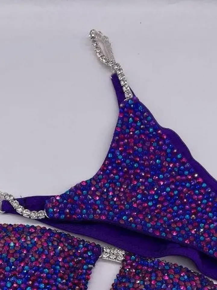 Competition Figure Suit with Crystals/Competition Suit/Posing Suit/Rhinestone Fitness NPC,IFBB,WBFF