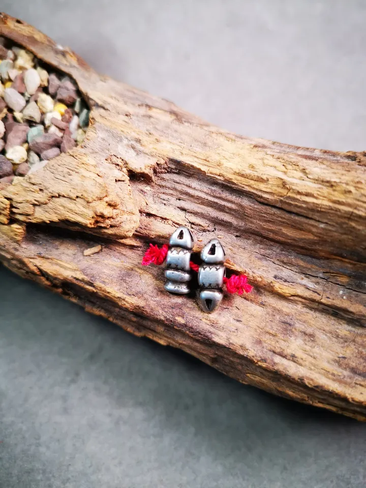 Gandhanra Handmade Tibetan Amulet Pendant,Mini Vajra and Dorje Bell, Mala Marker Bead Accessories, Made of Cold Iron
